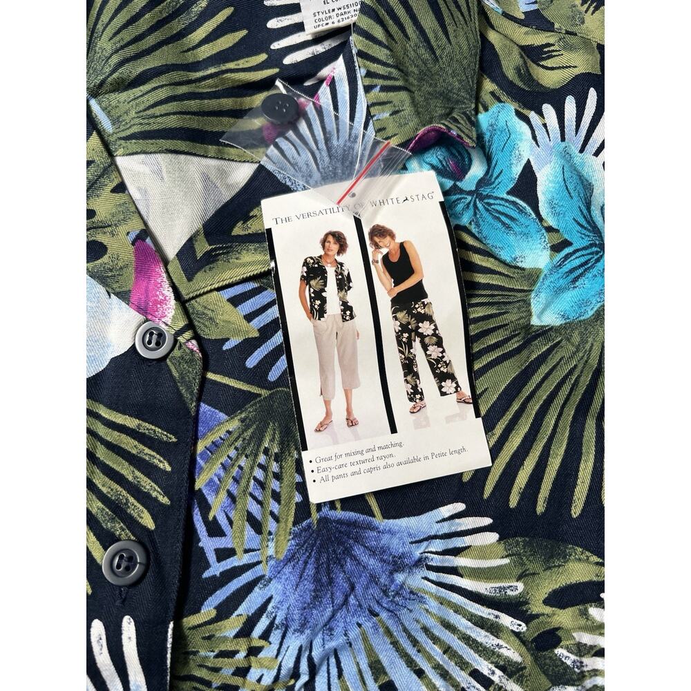 Vintage White Stag "Go Tropical" Blouse Pants Set Deadstock Summer NWT L - Picture 7 of 13